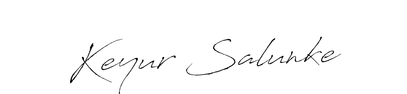 How to make Keyur Salunke name signature. Use Antro_Vectra style for creating short signs online. This is the latest handwritten sign. Keyur Salunke signature style 6 images and pictures png