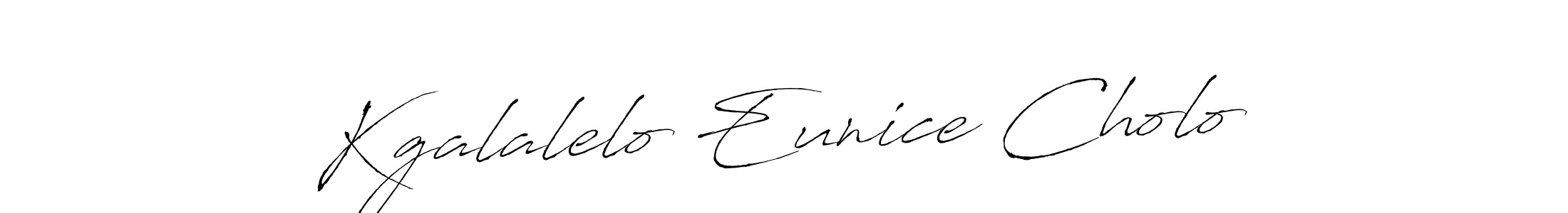 Antro_Vectra is a professional signature style that is perfect for those who want to add a touch of class to their signature. It is also a great choice for those who want to make their signature more unique. Get Kgalalelo Eunice Cholo name to fancy signature for free. Kgalalelo Eunice Cholo signature style 6 images and pictures png