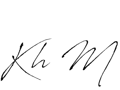 Make a beautiful signature design for name Kh M. With this signature (Antro_Vectra) style, you can create a handwritten signature for free. Kh M signature style 6 images and pictures png