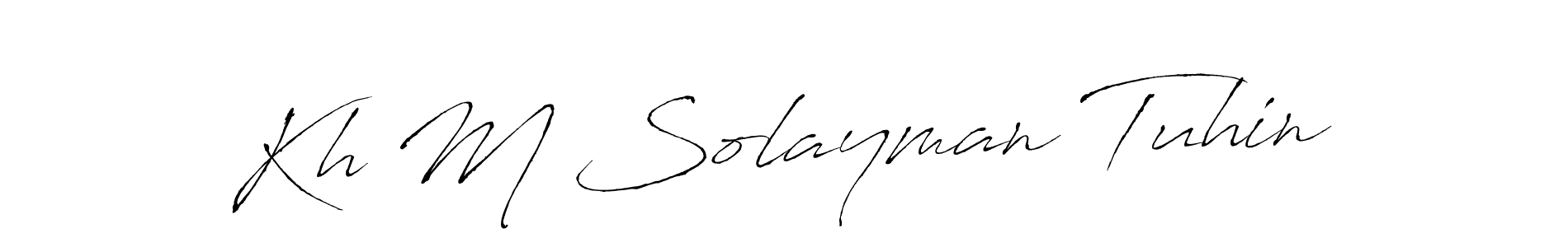 Similarly Antro_Vectra is the best handwritten signature design. Signature creator online .You can use it as an online autograph creator for name Kh M Solayman Tuhin. Kh M Solayman Tuhin signature style 6 images and pictures png