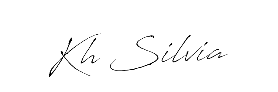 How to make Kh Silvia name signature. Use Antro_Vectra style for creating short signs online. This is the latest handwritten sign. Kh Silvia signature style 6 images and pictures png