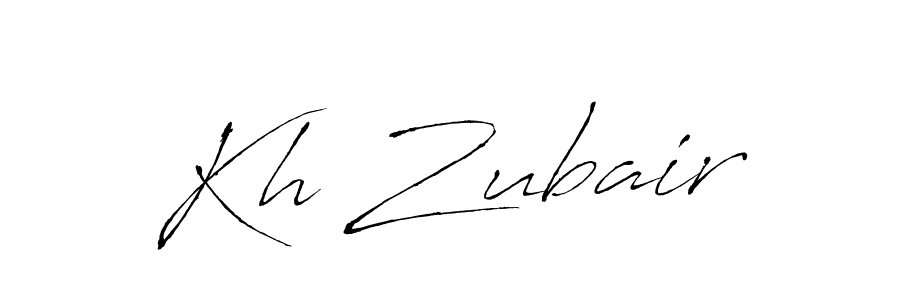 How to make Kh Zubair name signature. Use Antro_Vectra style for creating short signs online. This is the latest handwritten sign. Kh Zubair signature style 6 images and pictures png