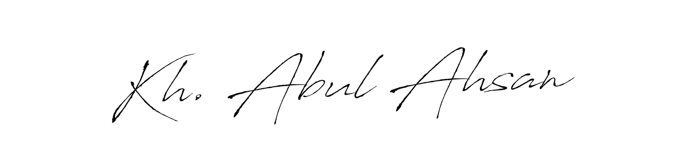 Create a beautiful signature design for name Kh. Abul Ahsan. With this signature (Antro_Vectra) fonts, you can make a handwritten signature for free. Kh. Abul Ahsan signature style 6 images and pictures png