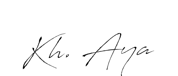 The best way (Antro_Vectra) to make a short signature is to pick only two or three words in your name. The name Kh. Aya include a total of six letters. For converting this name. Kh. Aya signature style 6 images and pictures png