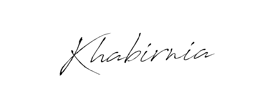 Design your own signature with our free online signature maker. With this signature software, you can create a handwritten (Antro_Vectra) signature for name Khabirnia. Khabirnia signature style 6 images and pictures png