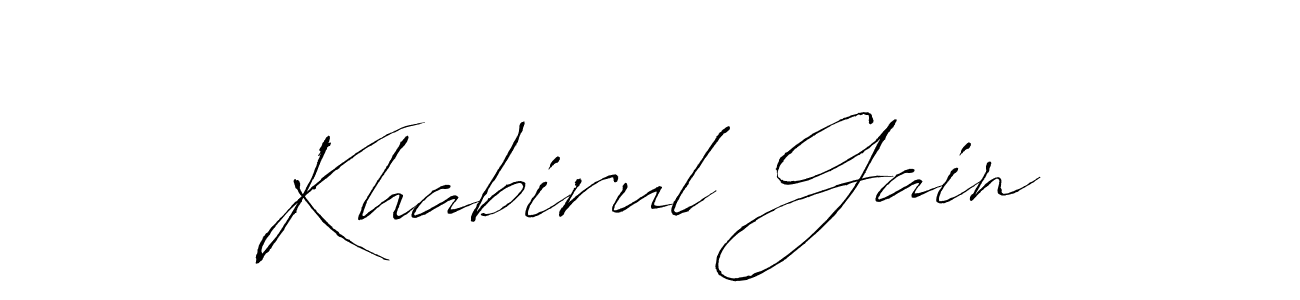 Create a beautiful signature design for name Khabirul Gain. With this signature (Antro_Vectra) fonts, you can make a handwritten signature for free. Khabirul Gain signature style 6 images and pictures png