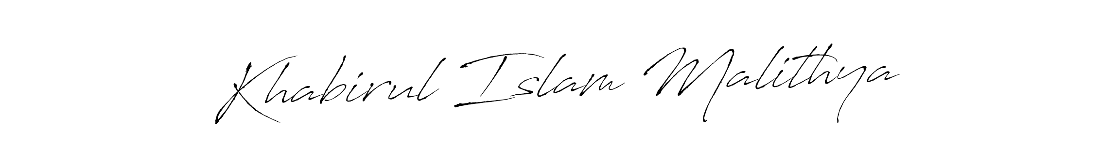 Create a beautiful signature design for name Khabirul Islam Malithya. With this signature (Antro_Vectra) fonts, you can make a handwritten signature for free. Khabirul Islam Malithya signature style 6 images and pictures png