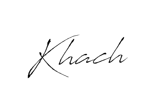 Design your own signature with our free online signature maker. With this signature software, you can create a handwritten (Antro_Vectra) signature for name Khach. Khach signature style 6 images and pictures png