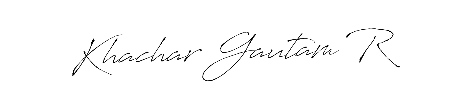 Make a beautiful signature design for name Khachar Gautam R. With this signature (Antro_Vectra) style, you can create a handwritten signature for free. Khachar Gautam R signature style 6 images and pictures png