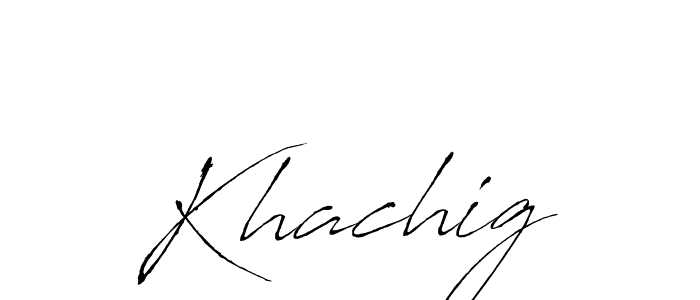 Create a beautiful signature design for name Khachig. With this signature (Antro_Vectra) fonts, you can make a handwritten signature for free. Khachig signature style 6 images and pictures png
