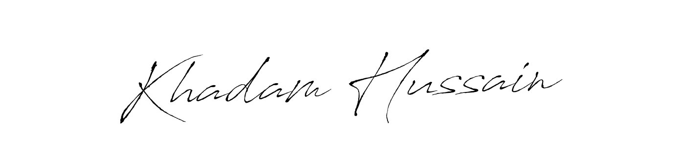 Also we have Khadam Hussain name is the best signature style. Create professional handwritten signature collection using Antro_Vectra autograph style. Khadam Hussain signature style 6 images and pictures png