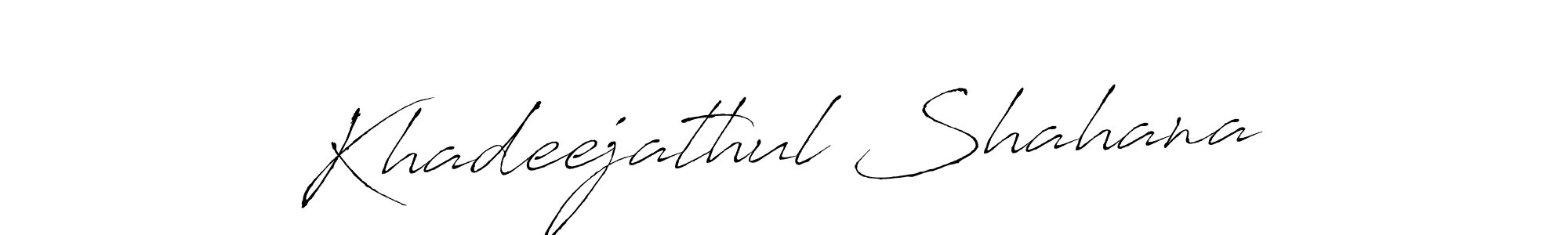 Make a beautiful signature design for name Khadeejathul Shahana. With this signature (Antro_Vectra) style, you can create a handwritten signature for free. Khadeejathul Shahana signature style 6 images and pictures png