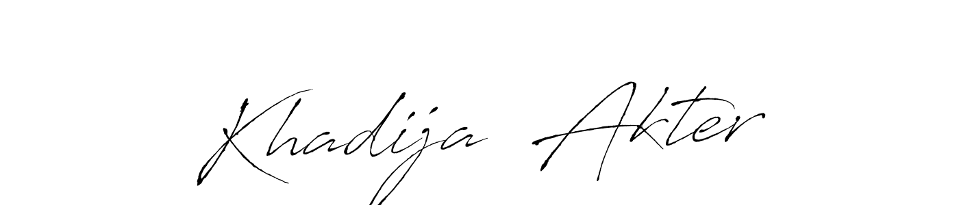 Create a beautiful signature design for name Khadija  Akter. With this signature (Antro_Vectra) fonts, you can make a handwritten signature for free. Khadija  Akter signature style 6 images and pictures png