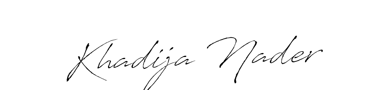 Make a beautiful signature design for name Khadija Nader. With this signature (Antro_Vectra) style, you can create a handwritten signature for free. Khadija Nader signature style 6 images and pictures png