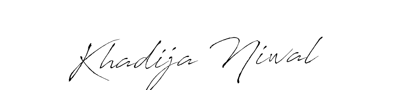 Make a beautiful signature design for name Khadija Niwal. With this signature (Antro_Vectra) style, you can create a handwritten signature for free. Khadija Niwal signature style 6 images and pictures png