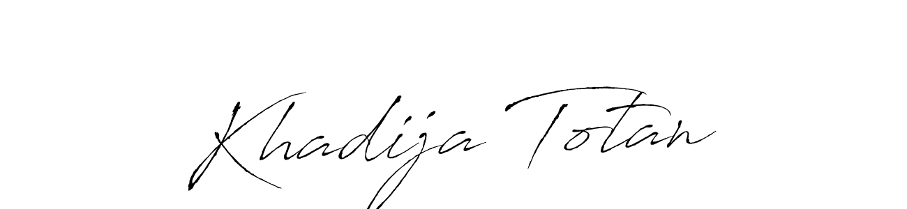 Also You can easily find your signature by using the search form. We will create Khadija Totan name handwritten signature images for you free of cost using Antro_Vectra sign style. Khadija Totan signature style 6 images and pictures png