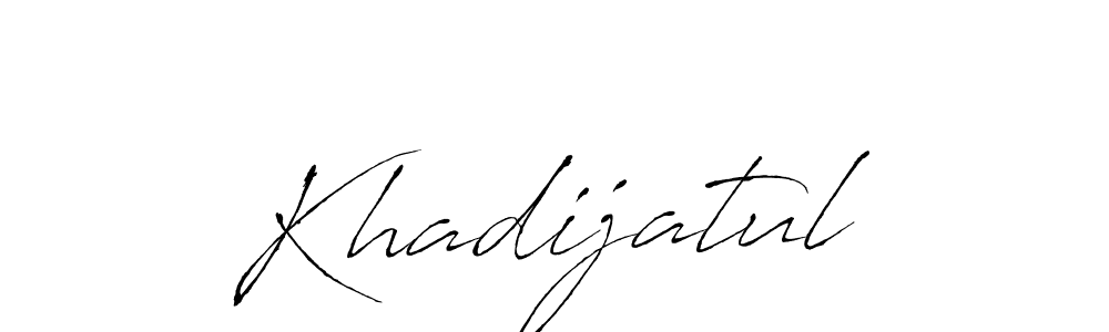 Also You can easily find your signature by using the search form. We will create Khadijatul name handwritten signature images for you free of cost using Antro_Vectra sign style. Khadijatul signature style 6 images and pictures png