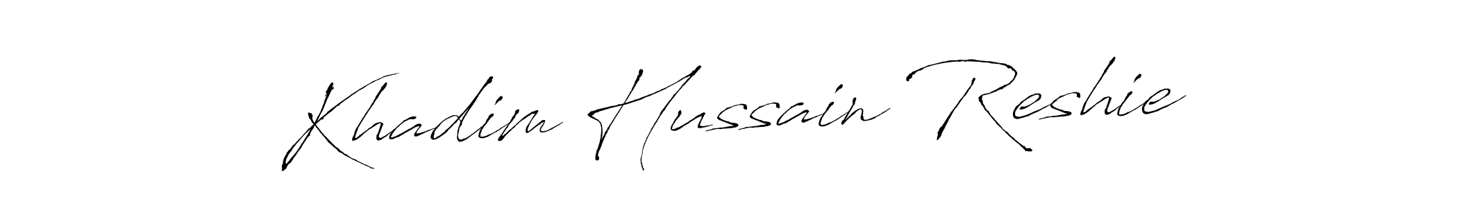Design your own signature with our free online signature maker. With this signature software, you can create a handwritten (Antro_Vectra) signature for name Khadim Hussain Reshie. Khadim Hussain Reshie signature style 6 images and pictures png