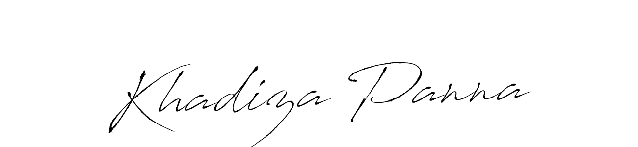 How to make Khadiza Panna name signature. Use Antro_Vectra style for creating short signs online. This is the latest handwritten sign. Khadiza Panna signature style 6 images and pictures png