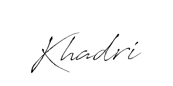 Create a beautiful signature design for name Khadri. With this signature (Antro_Vectra) fonts, you can make a handwritten signature for free. Khadri signature style 6 images and pictures png