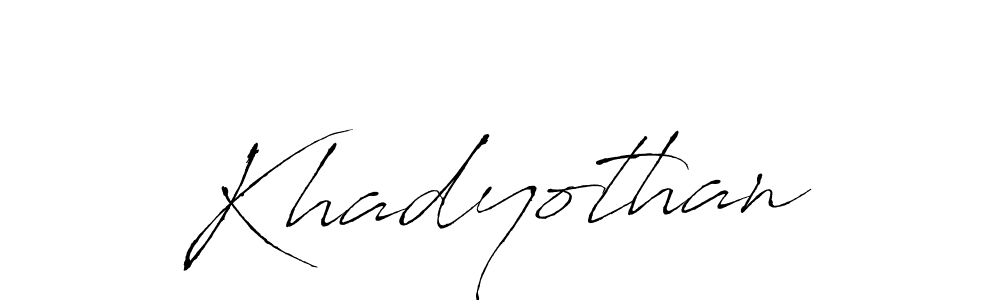 The best way (Antro_Vectra) to make a short signature is to pick only two or three words in your name. The name Khadyothan include a total of six letters. For converting this name. Khadyothan signature style 6 images and pictures png