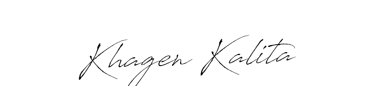 The best way (Antro_Vectra) to make a short signature is to pick only two or three words in your name. The name Khagen Kalita include a total of six letters. For converting this name. Khagen Kalita signature style 6 images and pictures png