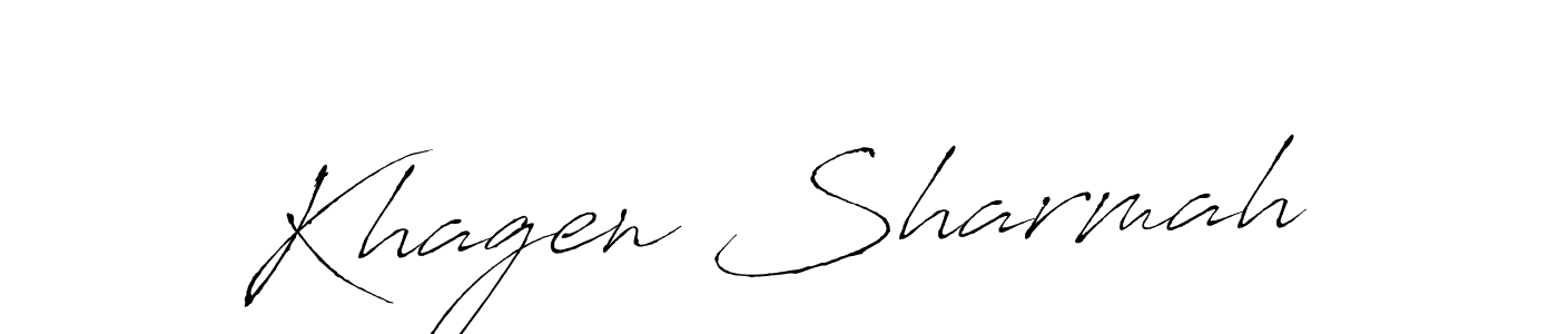 Similarly Antro_Vectra is the best handwritten signature design. Signature creator online .You can use it as an online autograph creator for name Khagen Sharmah. Khagen Sharmah signature style 6 images and pictures png