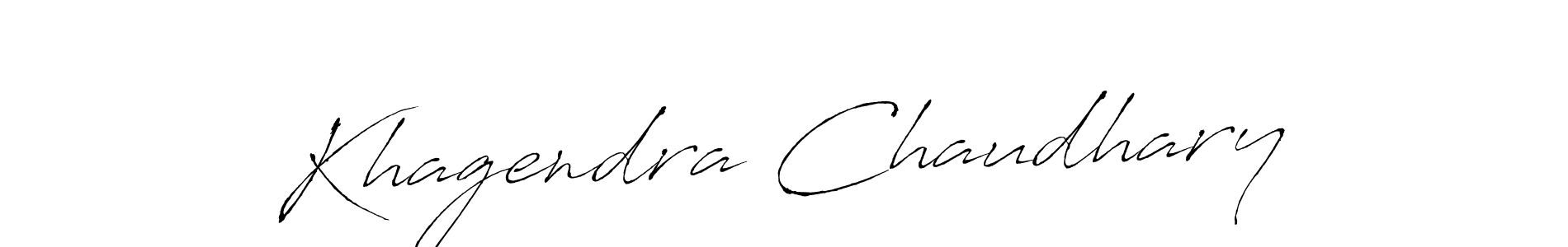 How to make Khagendra Chaudhary signature? Antro_Vectra is a professional autograph style. Create handwritten signature for Khagendra Chaudhary name. Khagendra Chaudhary signature style 6 images and pictures png