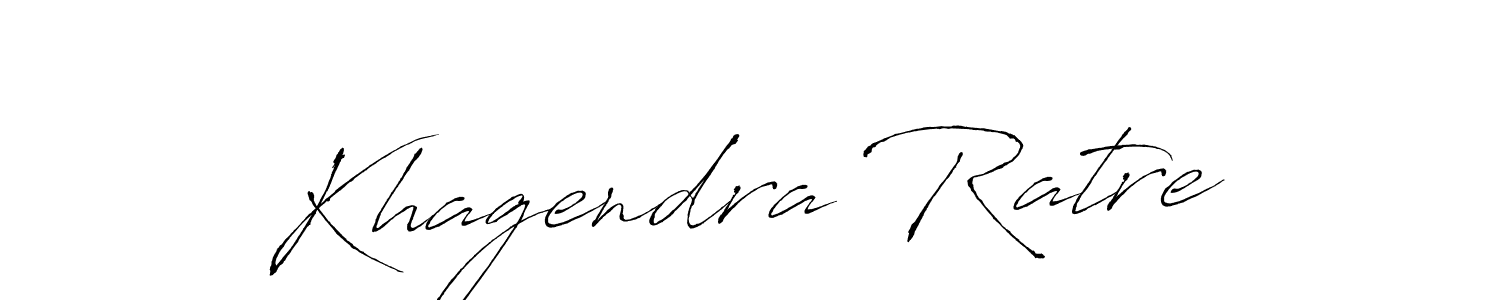 How to make Khagendra Ratre name signature. Use Antro_Vectra style for creating short signs online. This is the latest handwritten sign. Khagendra Ratre signature style 6 images and pictures png