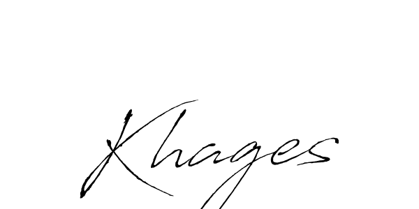 Use a signature maker to create a handwritten signature online. With this signature software, you can design (Antro_Vectra) your own signature for name Khages. Khages signature style 6 images and pictures png