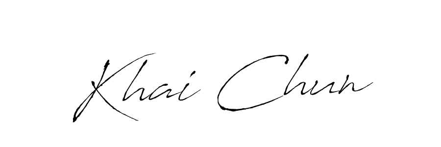 if you are searching for the best signature style for your name Khai Chun. so please give up your signature search. here we have designed multiple signature styles  using Antro_Vectra. Khai Chun signature style 6 images and pictures png