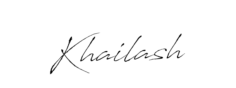 Design your own signature with our free online signature maker. With this signature software, you can create a handwritten (Antro_Vectra) signature for name Khailash. Khailash signature style 6 images and pictures png