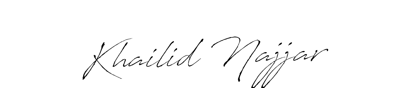 Make a beautiful signature design for name Khailid Najjar. With this signature (Antro_Vectra) style, you can create a handwritten signature for free. Khailid Najjar signature style 6 images and pictures png