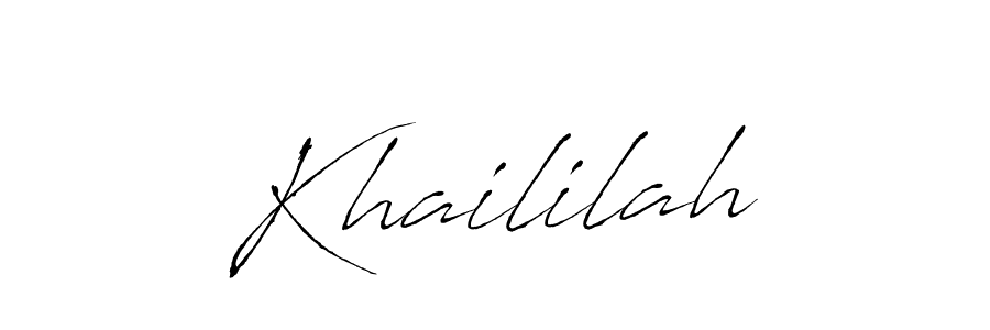 Use a signature maker to create a handwritten signature online. With this signature software, you can design (Antro_Vectra) your own signature for name Khaililah. Khaililah signature style 6 images and pictures png