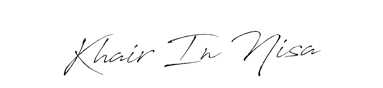 Check out images of Autograph of Khair In Nisa name. Actor Khair In Nisa Signature Style. Antro_Vectra is a professional sign style online. Khair In Nisa signature style 6 images and pictures png