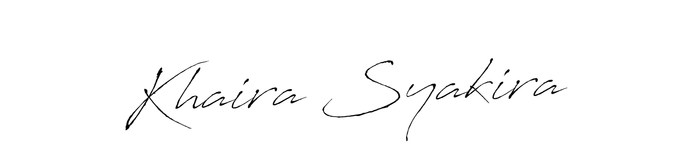 Also You can easily find your signature by using the search form. We will create Khaira Syakira name handwritten signature images for you free of cost using Antro_Vectra sign style. Khaira Syakira signature style 6 images and pictures png
