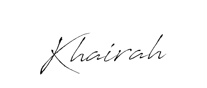 How to make Khairah signature? Antro_Vectra is a professional autograph style. Create handwritten signature for Khairah name. Khairah signature style 6 images and pictures png