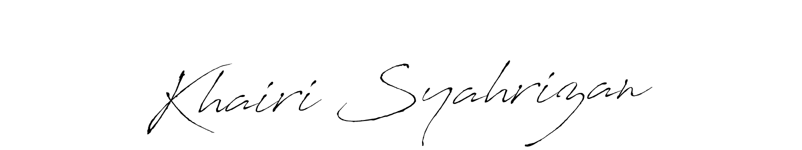 The best way (Antro_Vectra) to make a short signature is to pick only two or three words in your name. The name Khairi Syahrizan include a total of six letters. For converting this name. Khairi Syahrizan signature style 6 images and pictures png