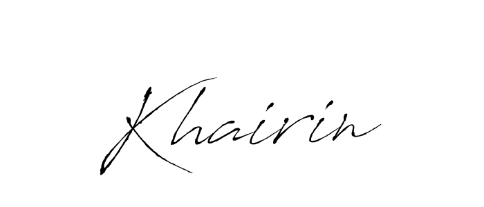 Make a beautiful signature design for name Khairin. With this signature (Antro_Vectra) style, you can create a handwritten signature for free. Khairin signature style 6 images and pictures png