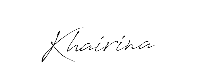 Create a beautiful signature design for name Khairina. With this signature (Antro_Vectra) fonts, you can make a handwritten signature for free. Khairina signature style 6 images and pictures png