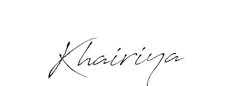 Create a beautiful signature design for name Khairiya. With this signature (Antro_Vectra) fonts, you can make a handwritten signature for free. Khairiya signature style 6 images and pictures png