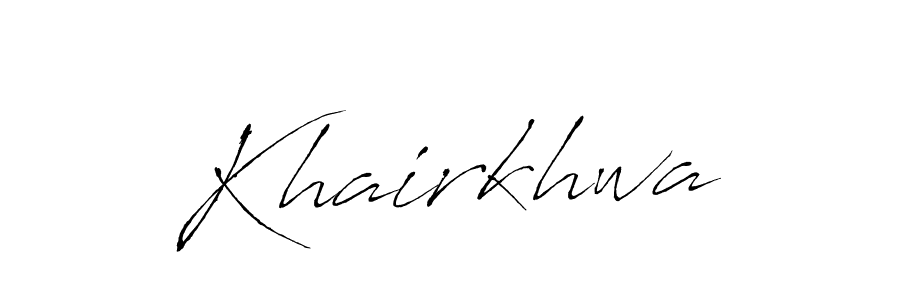 How to make Khairkhwa name signature. Use Antro_Vectra style for creating short signs online. This is the latest handwritten sign. Khairkhwa signature style 6 images and pictures png