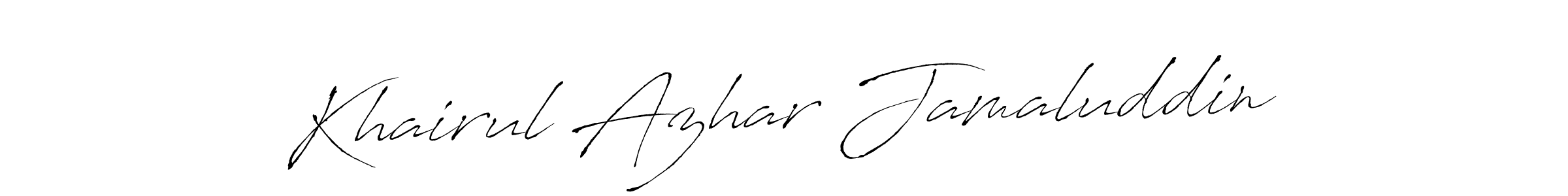 Make a beautiful signature design for name Khairul Azhar Jamaluddin. With this signature (Antro_Vectra) style, you can create a handwritten signature for free. Khairul Azhar Jamaluddin signature style 6 images and pictures png