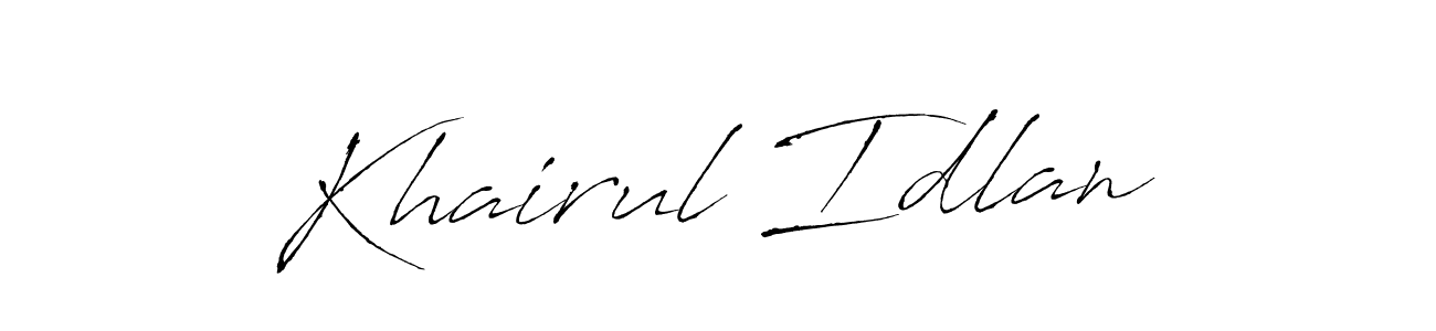 How to make Khairul Idlan signature? Antro_Vectra is a professional autograph style. Create handwritten signature for Khairul Idlan name. Khairul Idlan signature style 6 images and pictures png