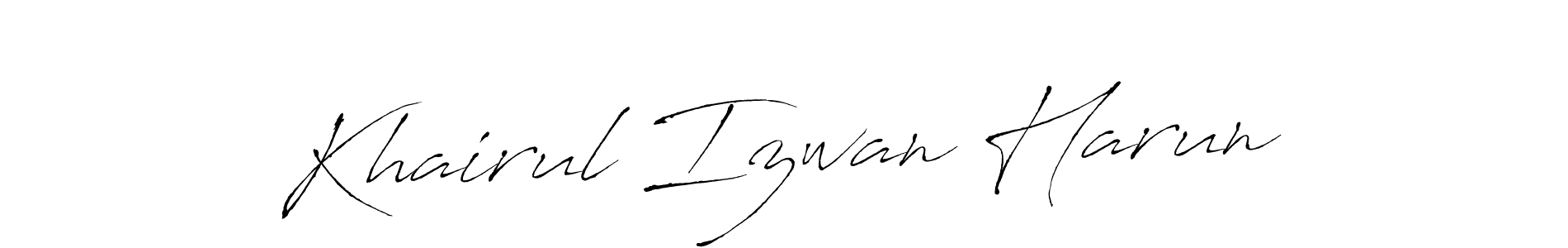 Design your own signature with our free online signature maker. With this signature software, you can create a handwritten (Antro_Vectra) signature for name Khairul Izwan Harun. Khairul Izwan Harun signature style 6 images and pictures png