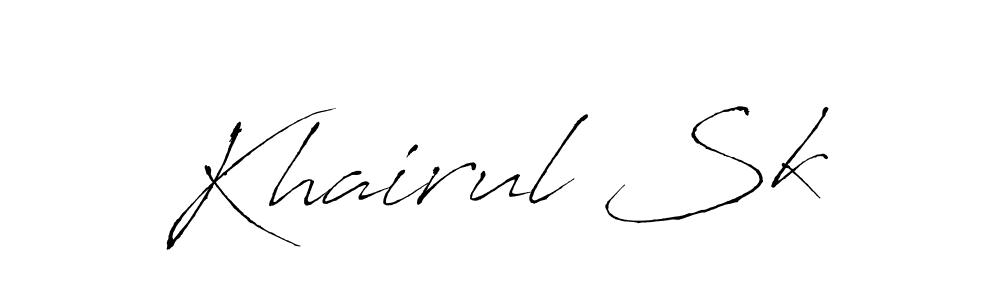 Create a beautiful signature design for name Khairul Sk. With this signature (Antro_Vectra) fonts, you can make a handwritten signature for free. Khairul Sk signature style 6 images and pictures png