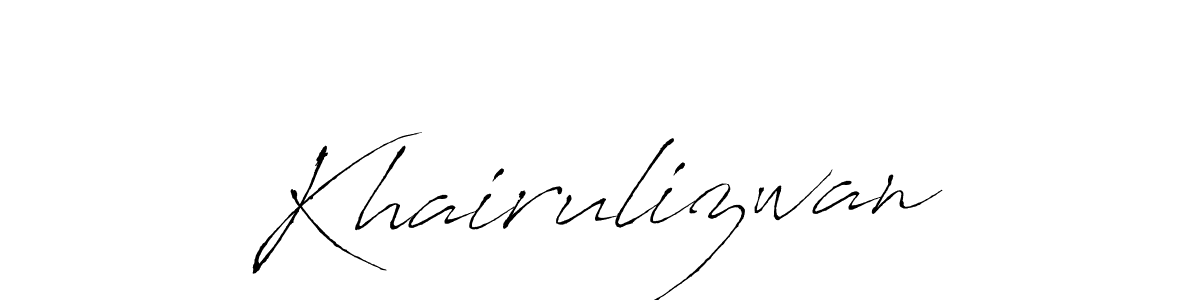 Create a beautiful signature design for name Khairulizwan. With this signature (Antro_Vectra) fonts, you can make a handwritten signature for free. Khairulizwan signature style 6 images and pictures png