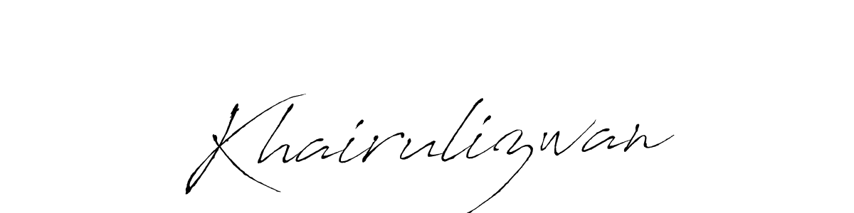 Create a beautiful signature design for name Khairulizwan. With this signature (Antro_Vectra) fonts, you can make a handwritten signature for free. Khairulizwan signature style 6 images and pictures png