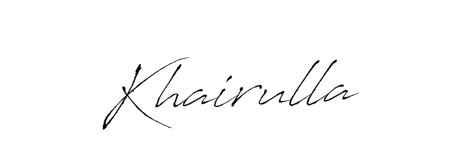 Make a beautiful signature design for name Khairulla. With this signature (Antro_Vectra) style, you can create a handwritten signature for free. Khairulla signature style 6 images and pictures png
