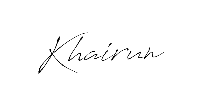 Khairun stylish signature style. Best Handwritten Sign (Antro_Vectra) for my name. Handwritten Signature Collection Ideas for my name Khairun. Khairun signature style 6 images and pictures png
